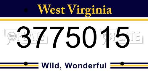 3775015 West Virginia License Plate