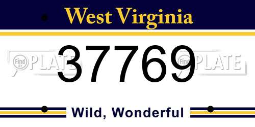 37769 West Virginia License Plate