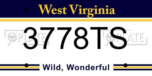 3778TS West Virginia License Plate