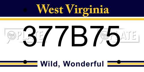 377B75 West Virginia License Plate