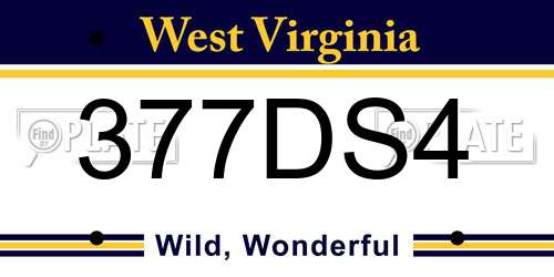 377DS4 West Virginia License Plate