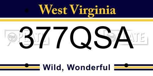 377QSA West Virginia License Plate