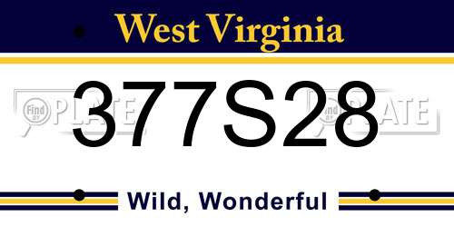 377S28 West Virginia License Plate