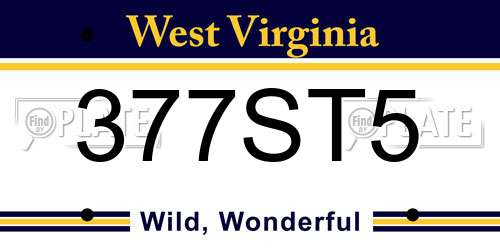 377ST5 West Virginia License Plate