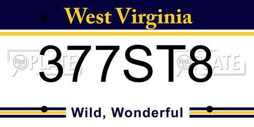 377ST8 West Virginia License Plate