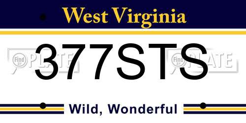 377STS West Virginia License Plate