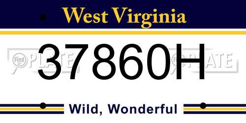 37860H West Virginia License Plate