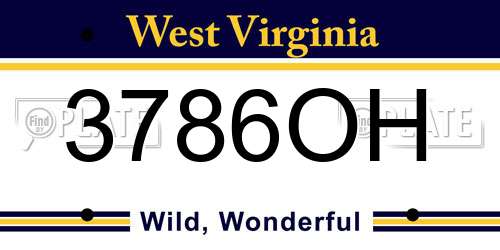 3786OH West Virginia License Plate