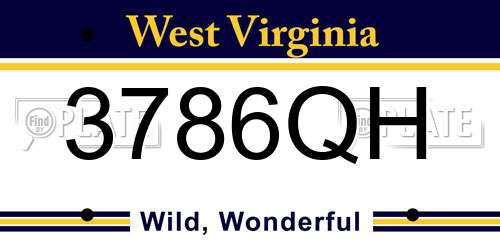 3786QH West Virginia License Plate