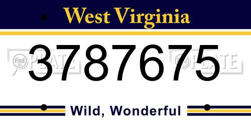 3787675 West Virginia License Plate