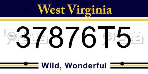 37876T5 West Virginia License Plate