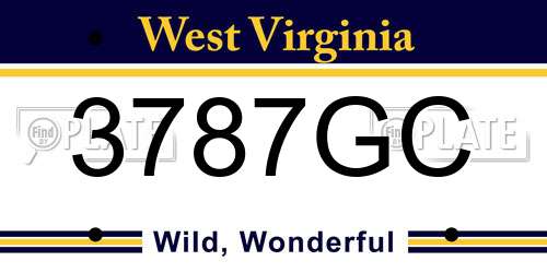 3787GC West Virginia License Plate