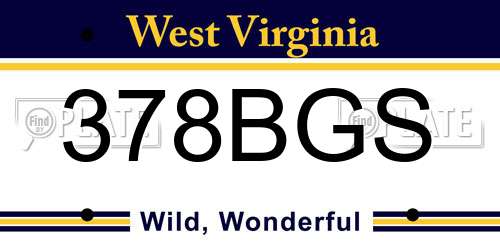 378BGS West Virginia License Plate