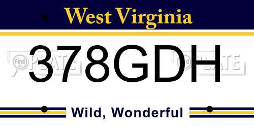 378GDH West Virginia License Plate