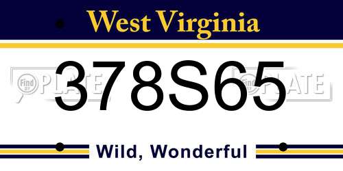 378S65 West Virginia License Plate