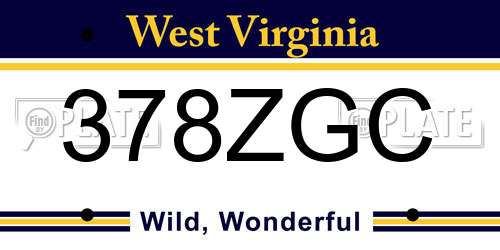 378ZGC West Virginia License Plate