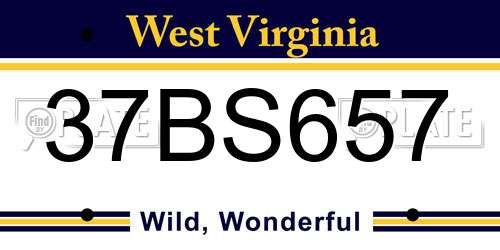 37BS657 West Virginia License Plate