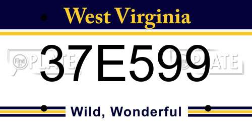 37E599 West Virginia License Plate