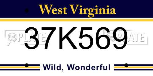 37K569 West Virginia License Plate