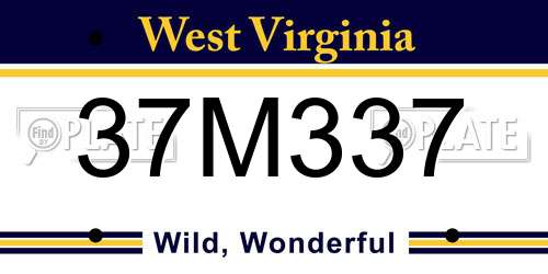 37M337 West Virginia License Plate