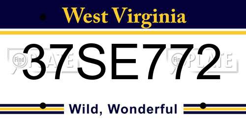 37SE772 West Virginia License Plate