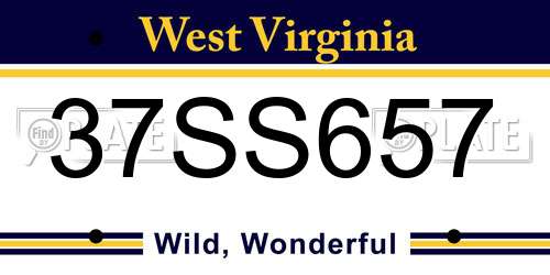 37SS657 West Virginia License Plate