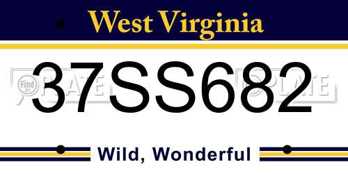 37SS682 West Virginia License Plate