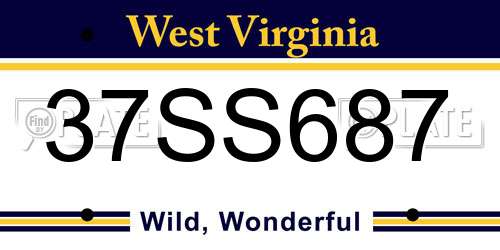 37SS687 West Virginia License Plate