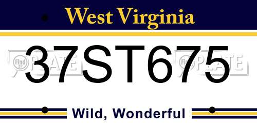 37ST675 West Virginia License Plate