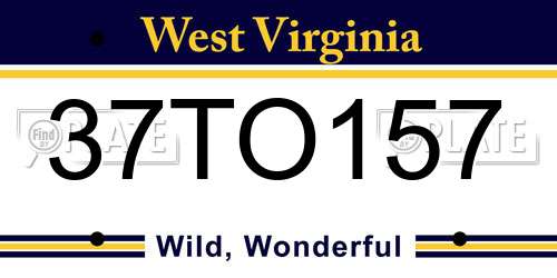 37TO157 West Virginia License Plate