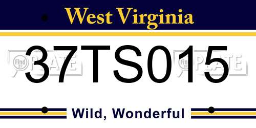 37TS015 West Virginia License Plate