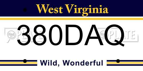 380DAQ West Virginia License Plate