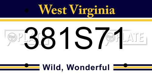 381S71 West Virginia License Plate