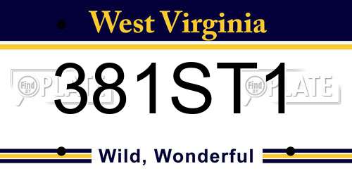 381ST1 West Virginia License Plate