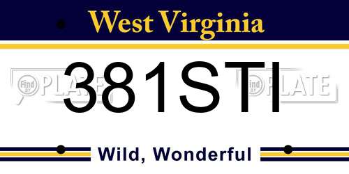 381STI West Virginia License Plate