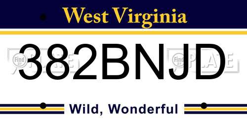 382BNJD West Virginia License Plate
