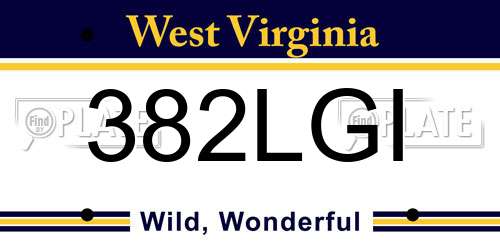 382LGI West Virginia License Plate