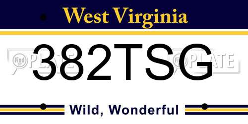 382TSG West Virginia License Plate