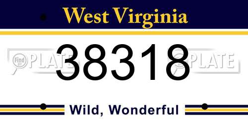 38318 West Virginia License Plate