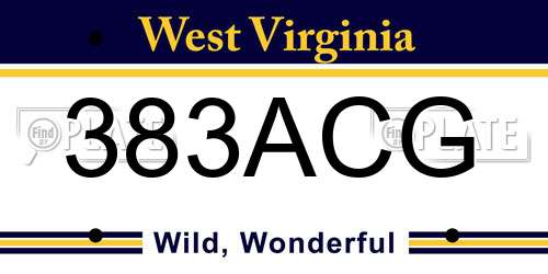 383ACG West Virginia License Plate