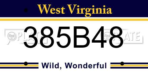 385B48 West Virginia License Plate
