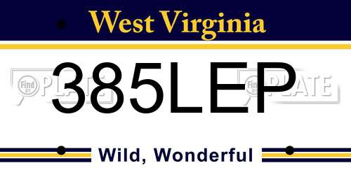 385LEP West Virginia License Plate