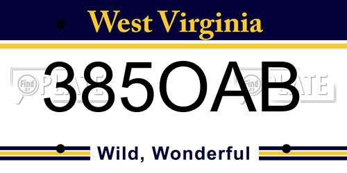 385OAB West Virginia License Plate