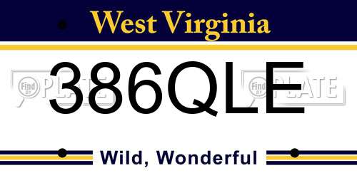 386QLE West Virginia License Plate