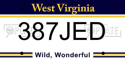 387JED West Virginia License Plate