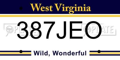 387JEO West Virginia License Plate