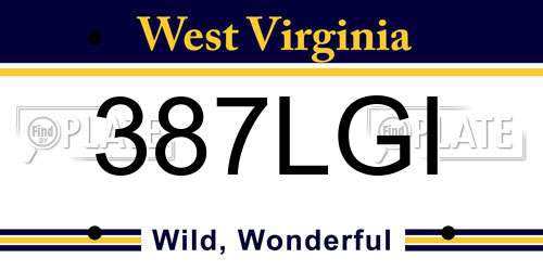387LGI West Virginia License Plate