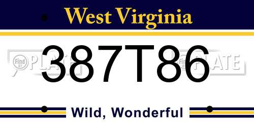 387T86 West Virginia License Plate
