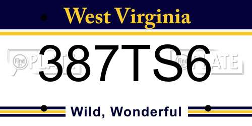 387TS6 West Virginia License Plate
