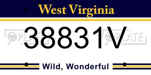 38831V West Virginia License Plate